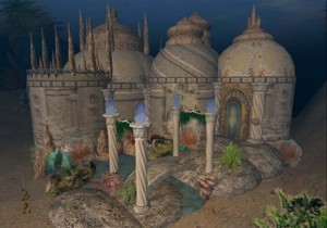 This underwater castle in the online world Secondlife can be yours for only L$4,500