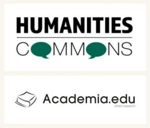logos of Humanities Commons and Academia dot E.D.U. juxtaposed